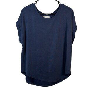 Lucky Brand Dark Blue Cuffed Short Sleeves Size Medium EUC  #2277